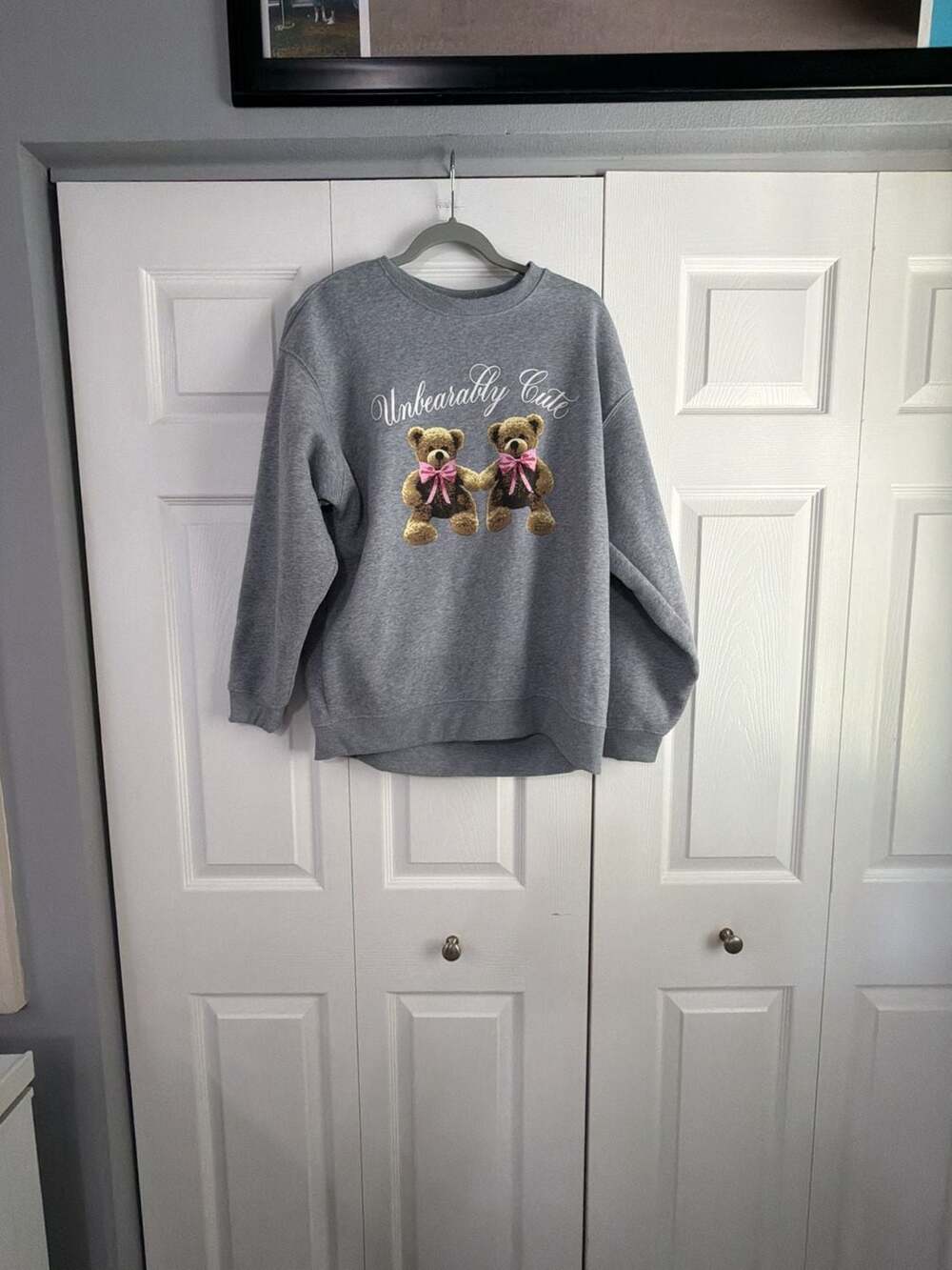 Refuge Athletics Unbearably Cute Teddy Bear Crewneck Sweatshirt